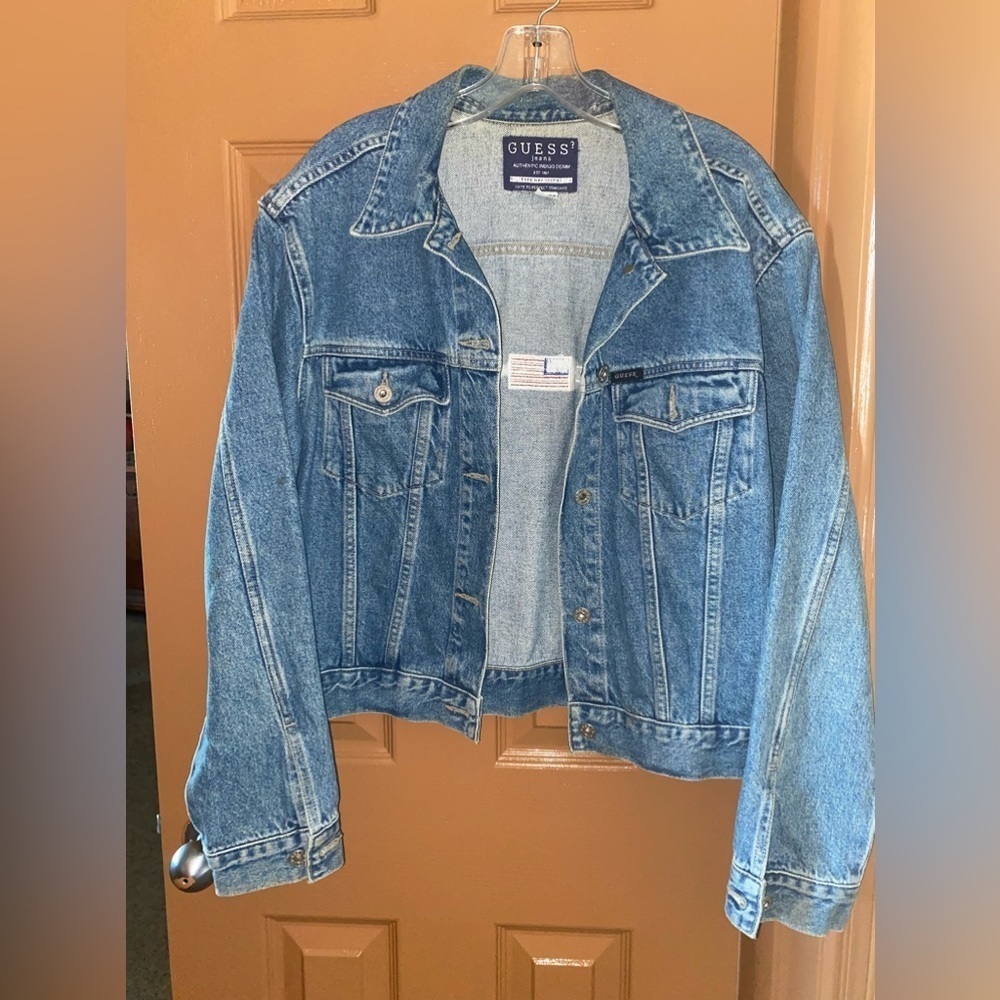 GUESS - VINTAGE - EUC - Jean Jacket. Vintage. Womens Large - Picture 2 of 4